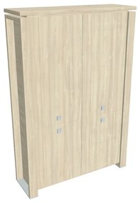 Verno+ magas szekrény 140 x 46 x 210 cm, osztva, akác