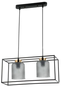 ITALUX PND-23231-2-BK-SG SINELLA Modern Függesztett Lámpa Fekete, Füstös E27 IP20