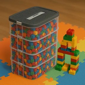 3 szintes doboz építőkockákra - játékrendszerező - Kruzzel