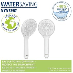 Fehér rozsdamentes acél zuhanyszett 70 cm Watersaving – Wenko