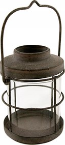 Mini Indra fém függeszték lámpa, 12 x ⌀8 cm, rusztikus szürke