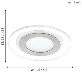 Eglo 95932 - LED Beépíthető lámpa PINEDA 1 1xLED/11W/230V