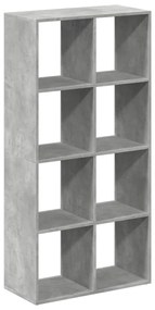 betonszürke szerelt fa elválasztó könyvespolc 69,5x29x137,5 cm