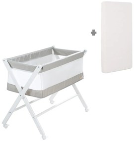 Fehér összecsukható gurulós bölcső 90x45 cm – Roba