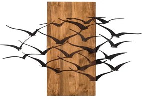Fali dekoráció 86x58 cm madarak fa/fém