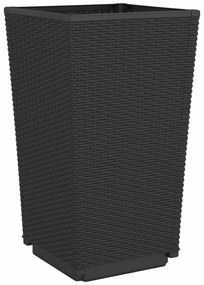 2 db fekete polipropilén kerti ültetőláda 32,5 x 32,5 x 57 cm