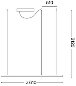 Ideal Lux - LED Csillár zsinóron HULAHOOP LED/28W/230V 3000K átm. 61 cm CRI 90 fehér