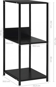 fekete kisméretű álló szerelt fa könyvespolc 33,5x39,6x79,7 cm