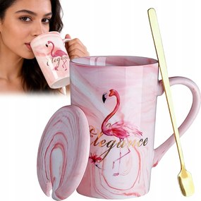 Flamingók kerámia bögre 400 ml elegáns kávés és teás bögre