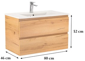 Vario Pull 80 alsó szekrény mosdóval