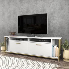 TV szekrény Omar - White, Gold