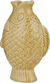 WABI SABI kerámia hal váza sárga 24cm