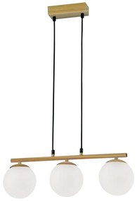 Fehér-natúr színű függőlámpa üveg búrával Carrine – Candellux Lighting