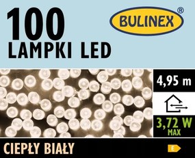 Karácsonyfa lámpák Bulinex 100 Led meleg fehér 4,95 3m IP44 tápegység