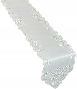 Hímzett Futófelület 25x160 Ovális Asztalra Virágok