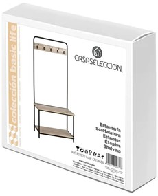 Fekete-natúr színű előszoba bútor tölgyfa dekorral – Casa Selección