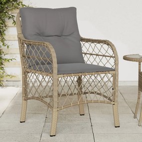 vidaXL 2 db vegyes bézs polyrattan kerti szék párnával