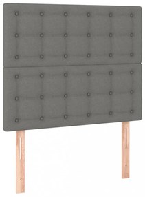 sötétszürke szövet ágykeret fejtámlával 80 x 200 cm