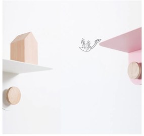 Hook fehér fali polc 2 akasztóval, hosszúság 50 cm - Gazzda