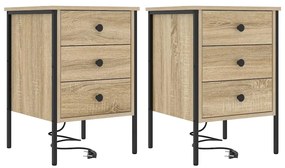 Éjjeli Szekrények 2 pcs sonoma tölgy 42 x 41 x 61 cm Faanyag