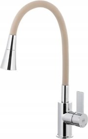 Kfa Álló Konyhai Csaptelep Flexibilis Rumba Duo Kifolyócsővel, Króm/bézs