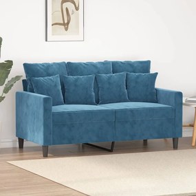 vidaXL kétszemélyes kék bársony kanapé 120 cm