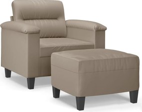 vidaXL tópszínű mikroszálas szövet kanapéfotel lábtartóval 60 cm