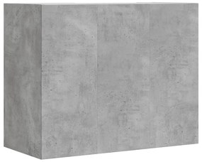 betonszürke szerelt fa faliszekrény 75 x 35 x 60 cm