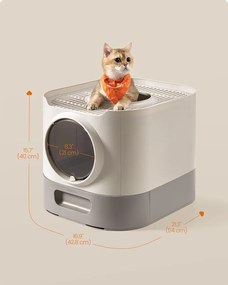 Feandrea fedeles macskaalomdoboz, XL zárt alomtálca felülről történő bejárattal