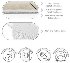 Bézs mosható kerek szőnyeg ø 120 cm Simple Lines – Mila Home
