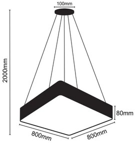 LED Csillár zsinóron LED/110W/230V 4000K 80x80 cm