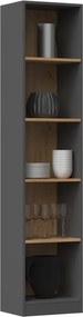 R40 polcos szekrény, antracit-tölgy