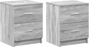 vidaXL 2 db szürke sonoma színű éjjeliszekrény 2 fiókkal 40x36x50 cm