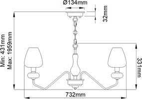 Elstead Lighting ARMAND DL-ARMAND3-AB Csillár 3x40W/E14
