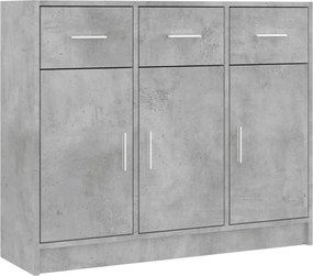vidaXL betonszürke szerelt fa tálalószekrény 91x28x75 cm