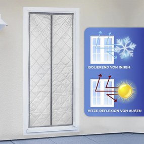 Szürke-ezüstszínű termo függöny ajtóra 90x200 cm – Maximex
