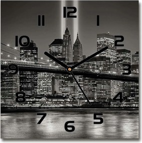Manhattan New York szögletes üveg falióra 30x30