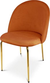Étkezőszék INCA VELVET arany lábakkal, terrakotta