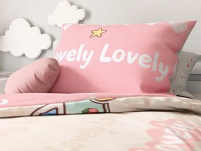 AUTÓK LOVELY rózsaszín pamut baba ágyneműhuzat