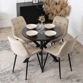 Bővíthető Étkezőasztal Fekete Színben. DORIAN 80-160 cm