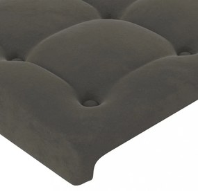 sötétszürke bársony LED-es fejtámla 90x5x78/88 cm