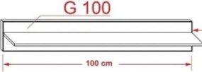 Prince concept Gordia függőpolc fekete (100cm)