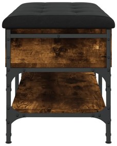 füstös tölgy színű szerelt fa cipőtároló pad 82 x 42 x 45 cm