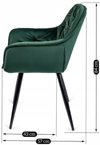 Zöld Bársony Étkezőszék. POLA