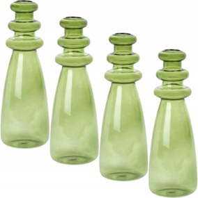 4x Üveg váza dekoratív karcsú virág kompozíció ovális 20cm