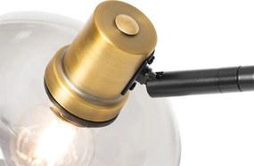 Okos állólámpa fekete, arany és füstüveggel, 3 izzós, 3 Wifi P45-ös - Zuzanna