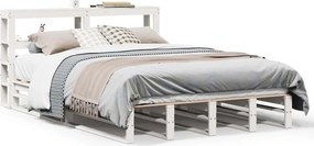 vidaXL fehér tömör fenyőfa ágy matrac nélkül 140x190 cm