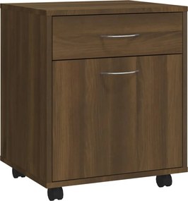 vidaXL barna tölgy színű szerelt fa kerekes szekrény 45 x 38 x 54 cm