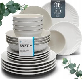 Tányér szett Kőből 4 személyes 16 részes Pure Living