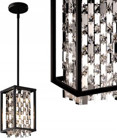 Függő Mennyezeti Lámpa Kristály Tükör Fekete
